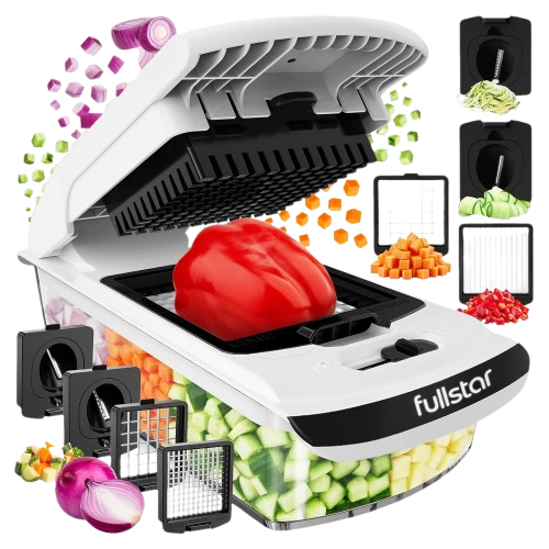 Fullstar Pro Original Vegetable Chopper - Chopper and Spiralizer - Food Chopper with Container, Fruit Cutter, Onion Dicer